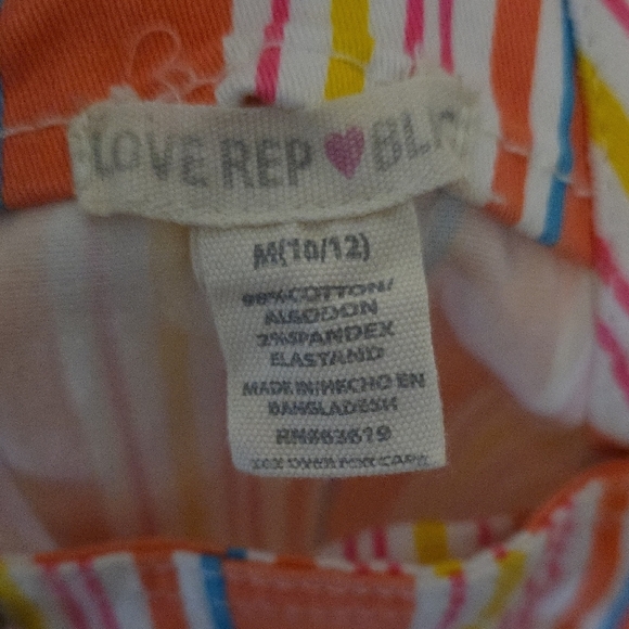(J12) Girls Striped Overalls - Picture 2 of 3